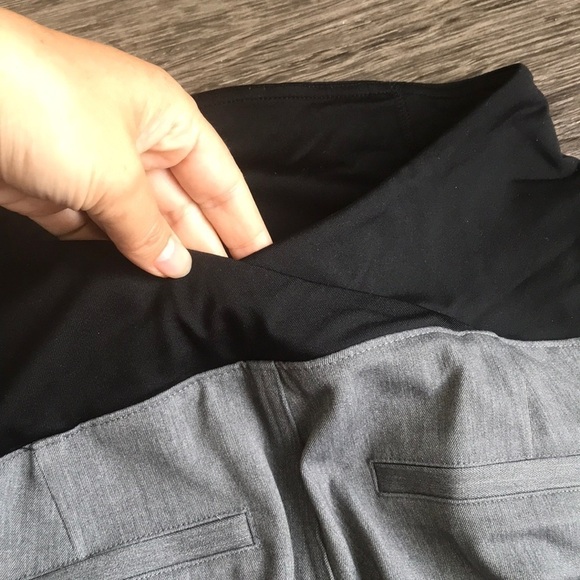 ISABEL maternity gray crossover panel pants 6 - Picture 6 of 11